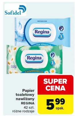 Papier toaletowy nawilżany Regina Ultra Sensitive promocja w Carrefour Market