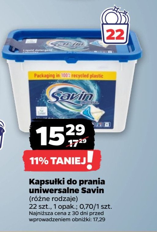 Kapsułki do prania uniwersalne Savin promocja