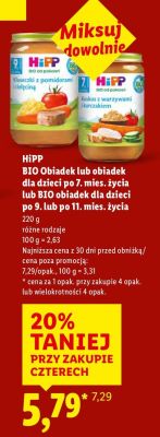 Obiadek HiPP BIO dla dzieci po 7. mies. życia lub BIO obiadek dla dzieci po 9. lub po 11. mies. życia, 220 g, różne rodzaje promocja w Lidl