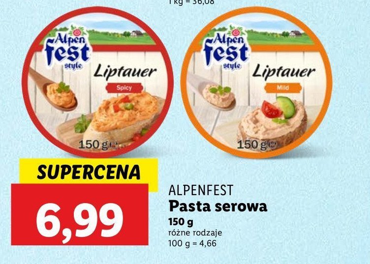 Pasta serowa łagodna Alpen fest promocja