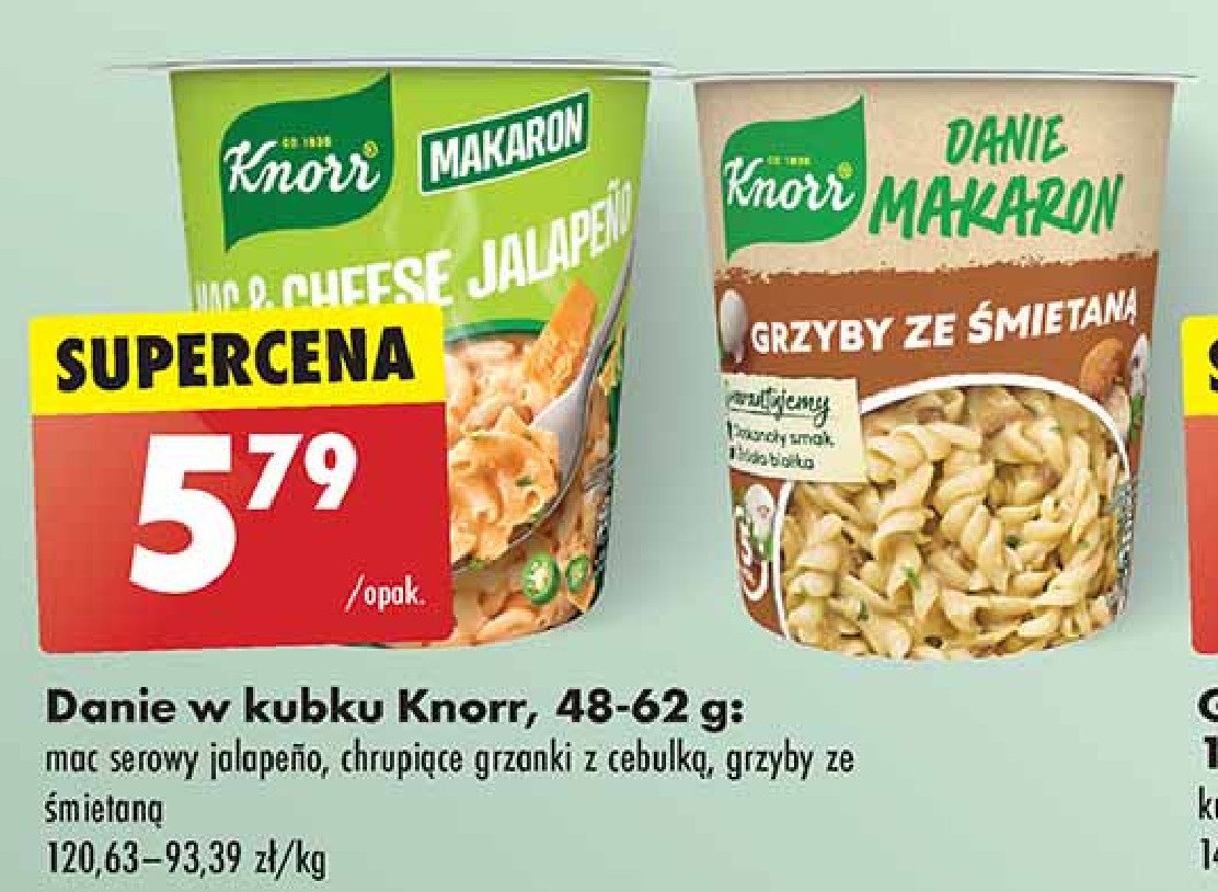 Makaron grzyby ze śmietaną Knorr danie promocja