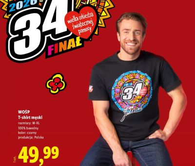 T-shirt męski WOŚP promocja w Lidl