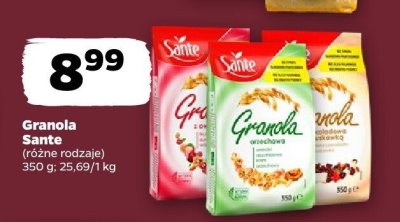 Granola Sante różne rodzaje promocja w Netto