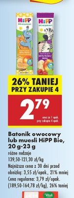 Batonik zbożowy z jabłkiem i brzoskwinią Hipp promocja