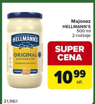 Majonez Hellmann's Original 500 ml, 2 rodzaje promocja w Carrefour Express
