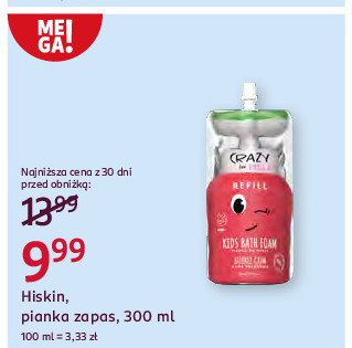 Pianka o zapachu gumy balonowej Hiskin crazy for kids promocja w Rossmann