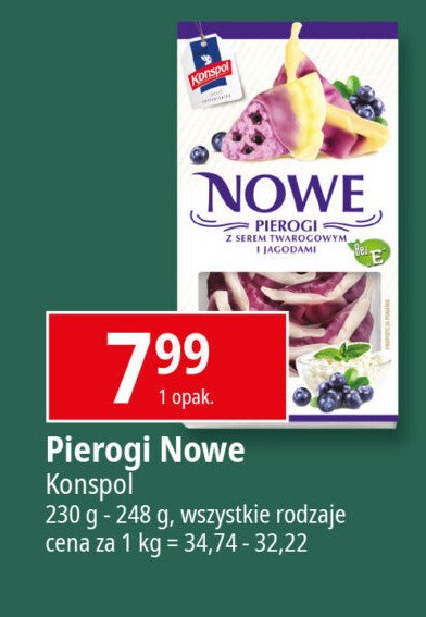 Pierogi z serem twarogowym i jagodami Konspol promocja