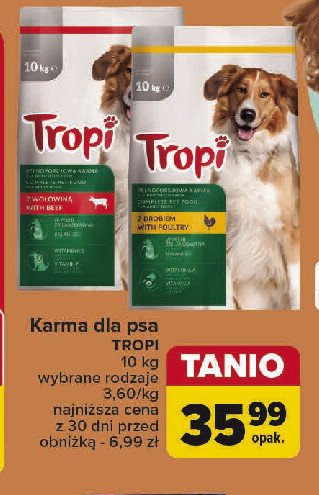 Karma dla psów z drobiem Tropi promocja