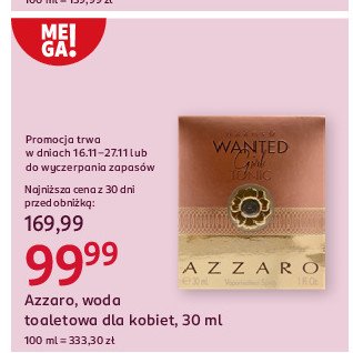 Woda perfumowana Azzaro wanted promocja w Rossmann