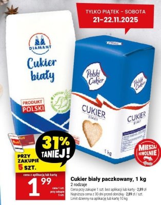 Cukier biały paczkowany, 1 kg promocja w Twój Market
