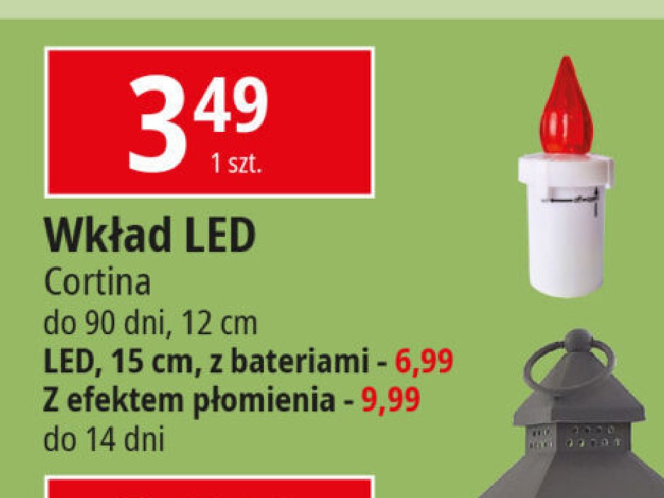 Wkład do znicza led z bateriami Cortina promocja