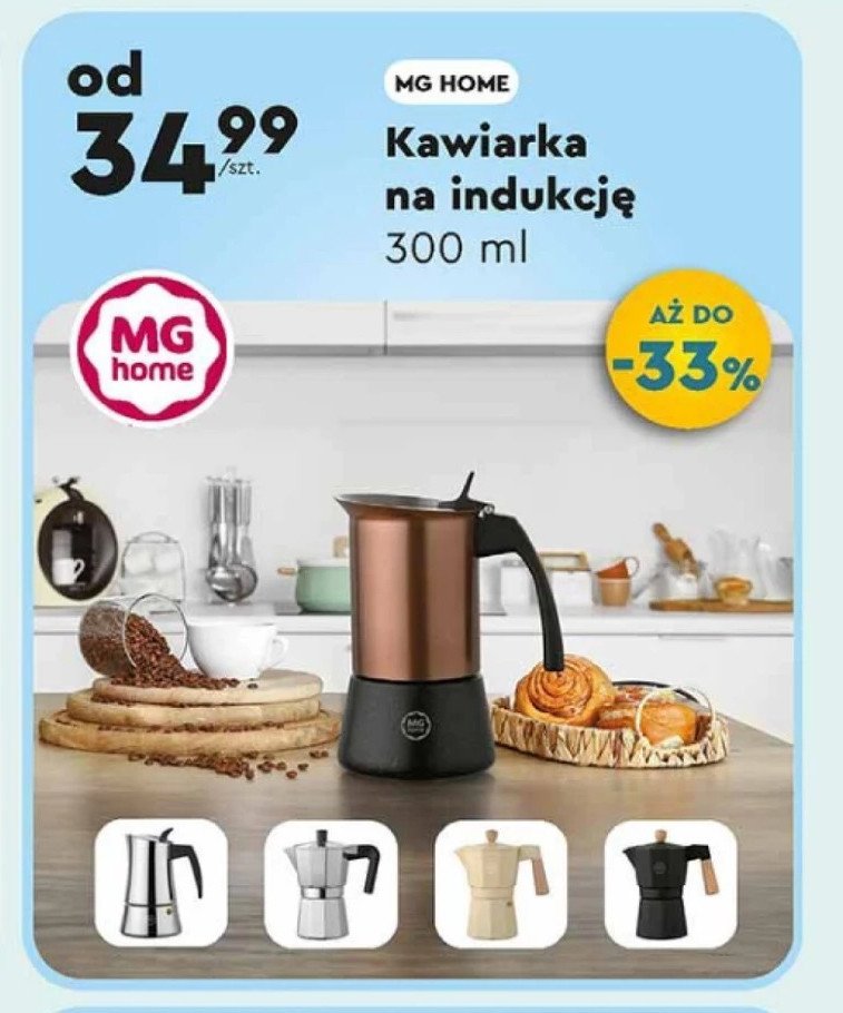 Kawiarka na indukcję 300 ml Mg home promocja w Biedronka