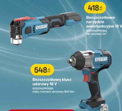 Bezszczotkowy klucz udarowy 18 V Erbauer promocja w Castorama