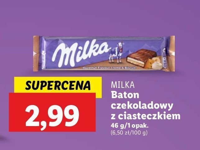 Baton czekoladowy z ciasteczkiem Milka promocja