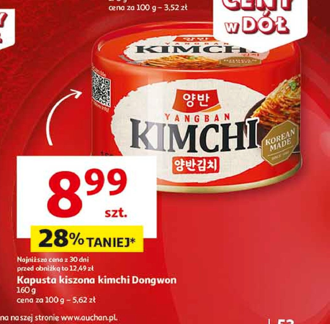 Kapusta kimchi Dongwon promocja w Auchan