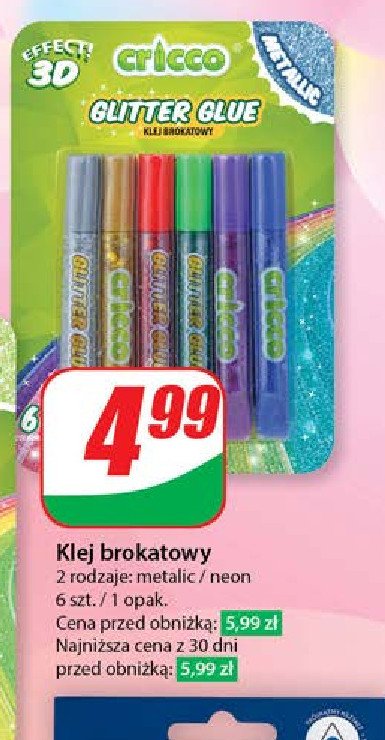 Klej brokatowy Cricco promocja w Dino