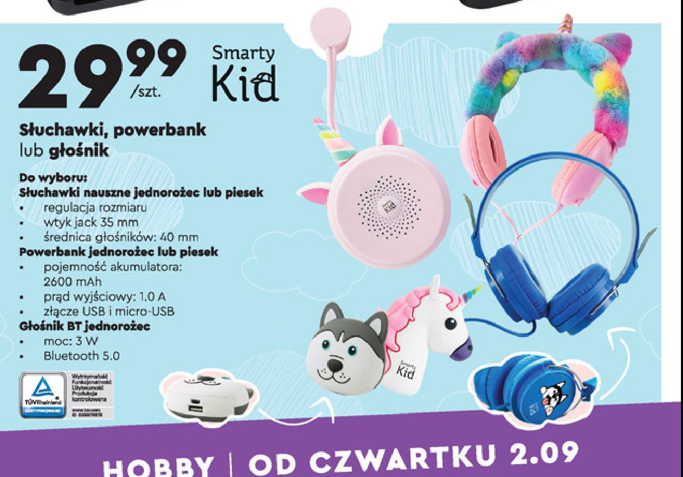 Power bank 2600 mah piesek Hykker promocja