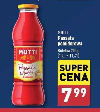 Passata pomidorowa mutti Mutti promocja w Aldi