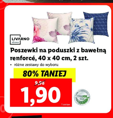 Poszewki na poduszki bawełna renforce 40 x 40 cm LIVARNO HOME promocja