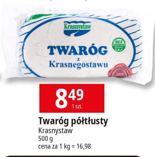 Ser twarogowy półtłusty Krasnystaw promocja w Leclerc