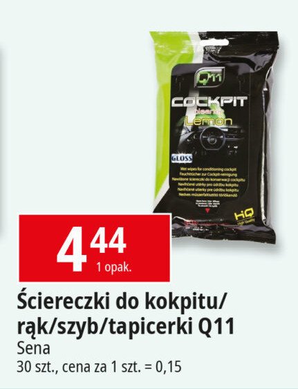 Chusteczki mokre do czyszczenia tapicerki skórzanej Q11 LEATHER CLEANER promocja