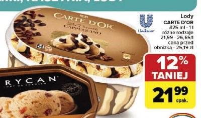 Lody cappuccino Algida carte d'or les desserts promocja