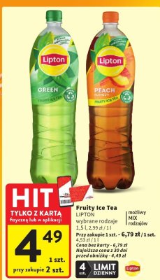 Napój Fruity Ice Tea Lipton Green promocja w Intermarche