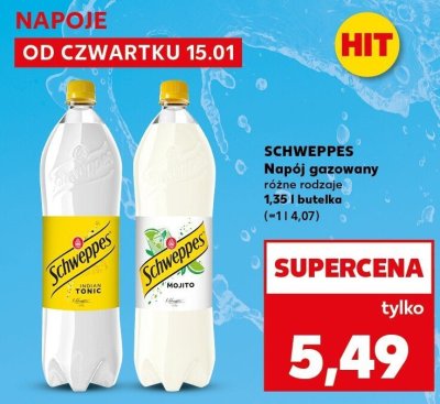 Napój gazowany różne rodzaje Schweppes promocja w Kaufland