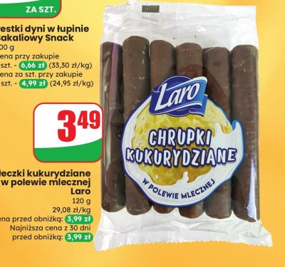 Pałeczki kukurydziane w polewie mlecznej Laro promocja w Dino