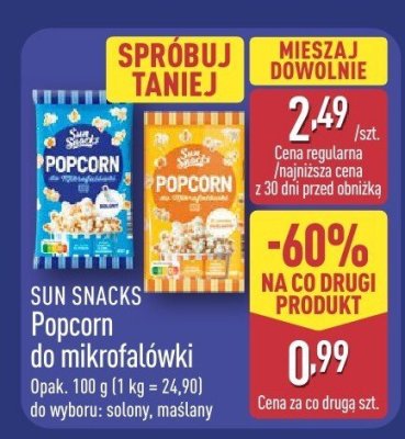 Popcorn do mikrofalówki maślany promocja w Aldi