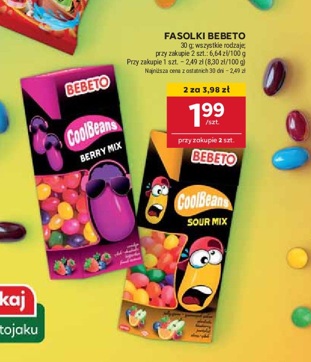 Cukierki-fasolki berry mix Bebeto promocja w Stokrotka