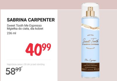 Mgiełka do ciała Sabrina Carpenter Sweet Tooth Me Espresso dla kobiet promocja w Rossmann