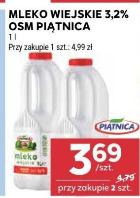 Mleko wiejskie 3,2% osm piątnica promocja w Stokrotka