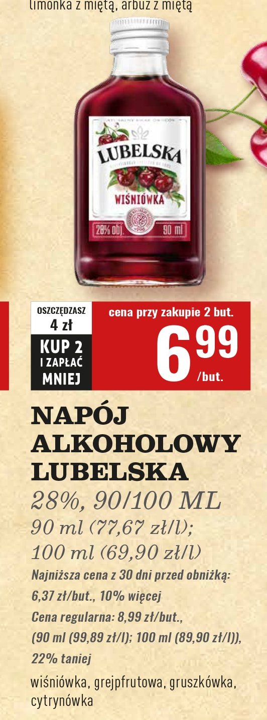 Wódka Lubelska wiśniówka promocja w Biedronka