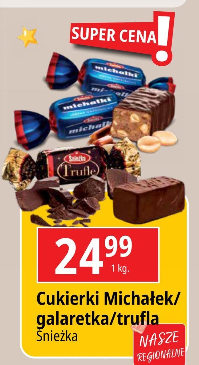 Galaretki owocowe w czekoladzie Śnieżka promocja w Aldi