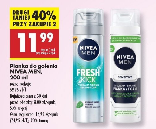 Pianka do golenia łagodząca Nivea men sensitive promocja