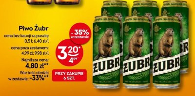 Piwo Żubr puszka 0,5l promocja w Żabka