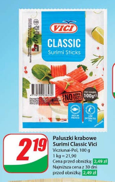 Paluszki z surimi krabella Vici promocja