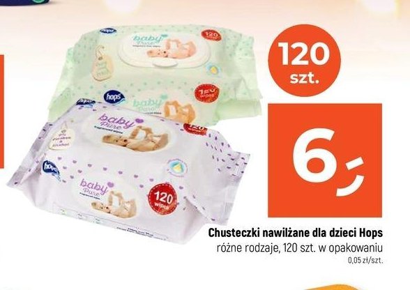 Chusteczki nawilżane HOPS BABY PURE promocja w Dealz