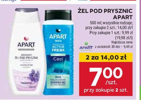 Żel pod prysznic active fresh cool Apart natural men promocja