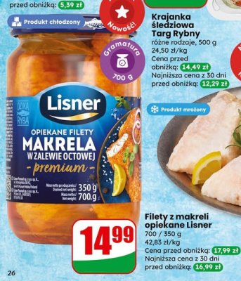 Filety z makreli opiekane Lisner promocja w Dino