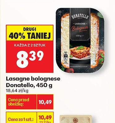 Lasagne bolognese Donatello, 450 g promocja w Biedronka