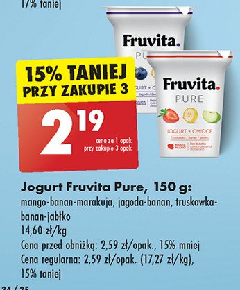 Jogurt mango-banan-marakuja Fruvita pure Fruvitaland promocja