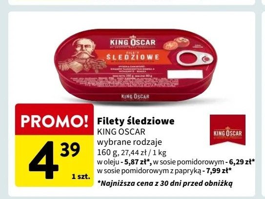 Filety sledziowe w oleju King oscar promocja