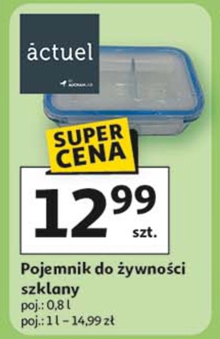 Pojemnik szklany 800 ml Actuel promocja w Auchan