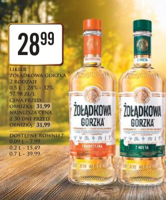 Likier Żołądkowa Gorzka Tradycyjna promocja w Dino