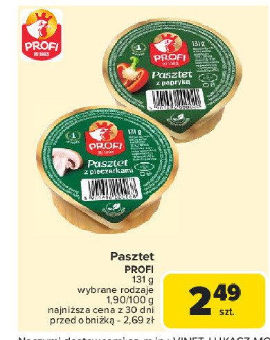 Pasztet z drobiem i pieczarkami Profi wielkopolski promocja w Carrefour Market