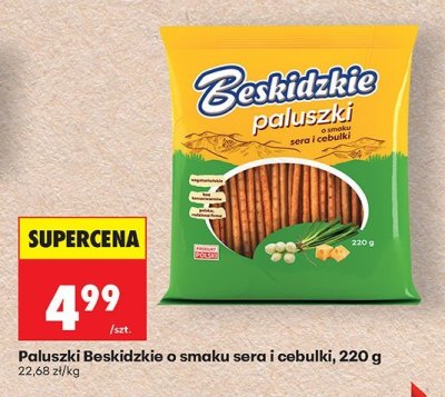 Paluszki Beskidzkie o smaku sera i cebulki promocja w Biedronka