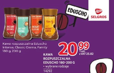 Kawa rozpuszczalna Eduscho 180-200 g wybrane rodzaje promocja w Selgros