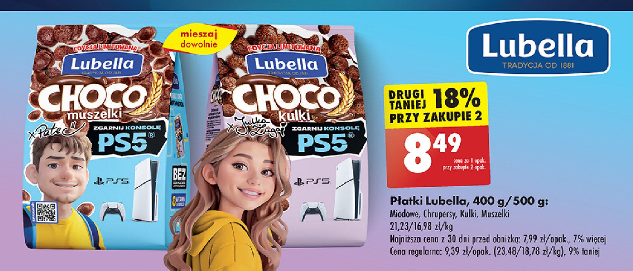 Płatki chrupersy choco Lubella mlekołaki promocja